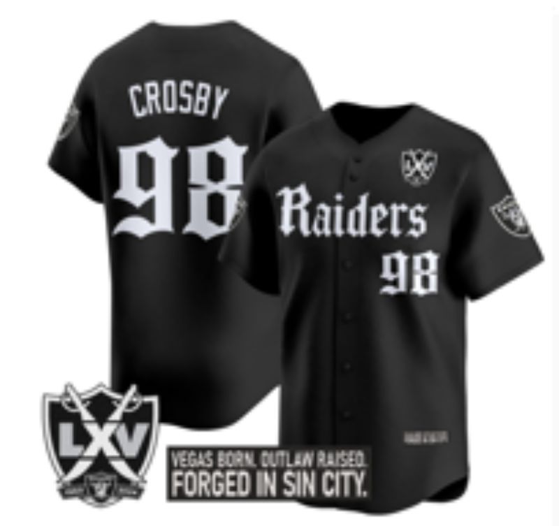 Men 2025 Oakland Raiders #98 Crosby Black 6th generation Joint Name Nike Limited NFL Jersey style 06->oakland raiders->NFL Jersey